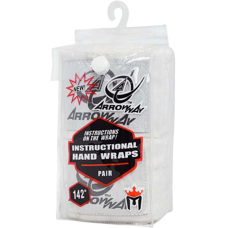Meister ArrowWay Instructional Hand Wraps w/Printed Directions for Boxing & MMA - 142" Meister Elastic - White - Image 4